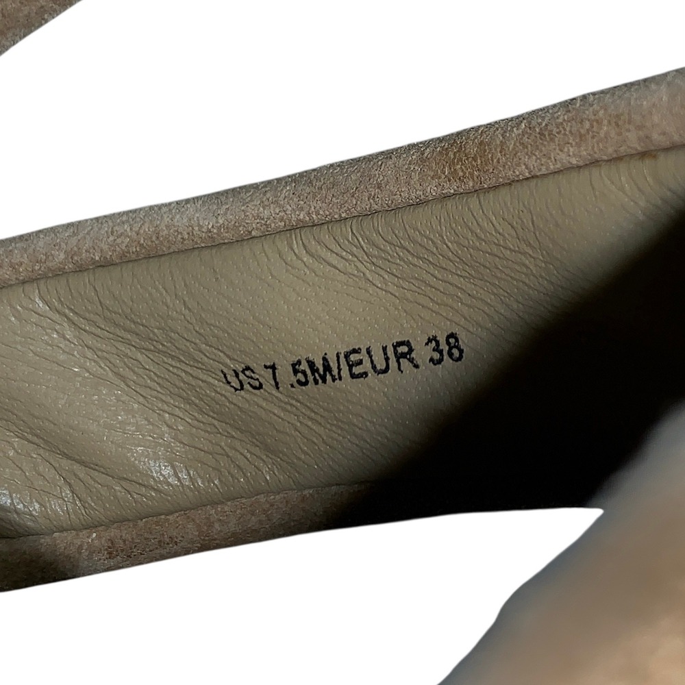 Vince Skylar Platform Sandals Womens 7.5 Beige Suede Wedge Slingback Buckle - Picture 10 of 10
